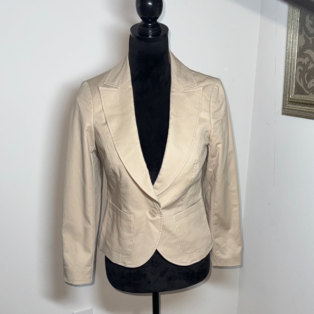 Cynthia Rowley tan single button front‎ Women's Blazer Sz XS